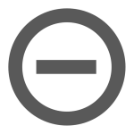 Black circle with a line through it.