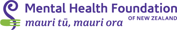 Logo of Mental Health Foundation of New Zealand. Mauri Tū, Mauri Ora.